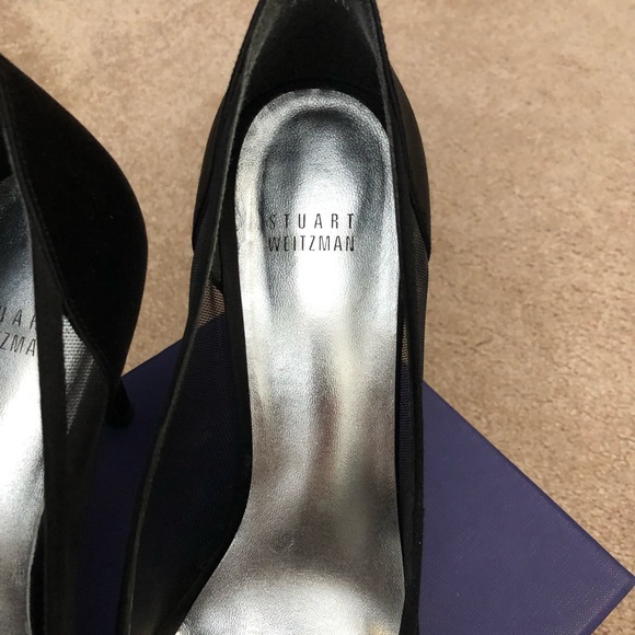 Black Satin Pumps with Rhinestones - Picture 5 of 7